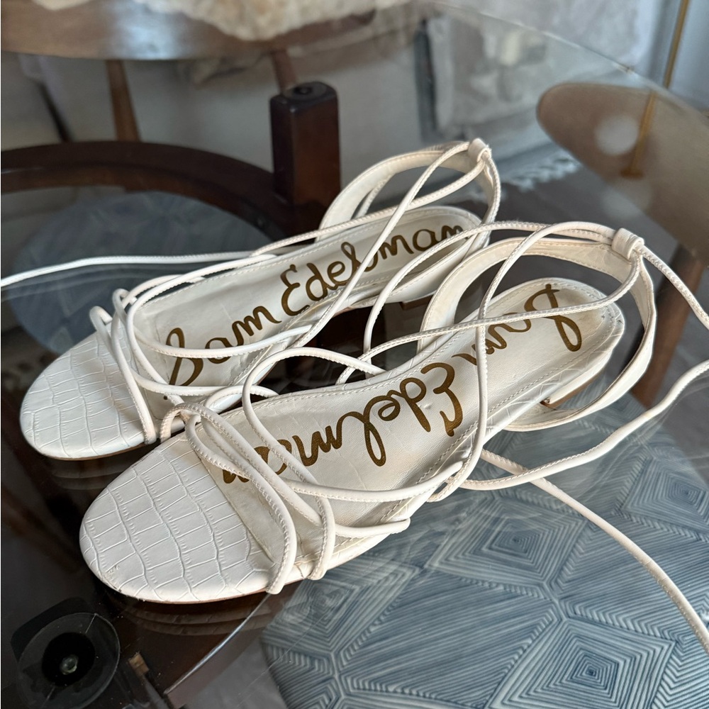 Sam Edelman White Strappy Sandals